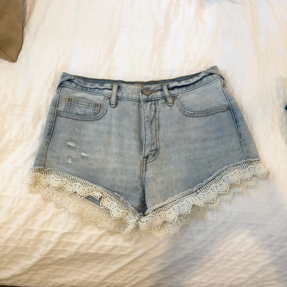 Free people lace denim short